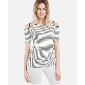 White House Black Market Rio Elbow Sleeve Cold- Shoulder Top Size Small